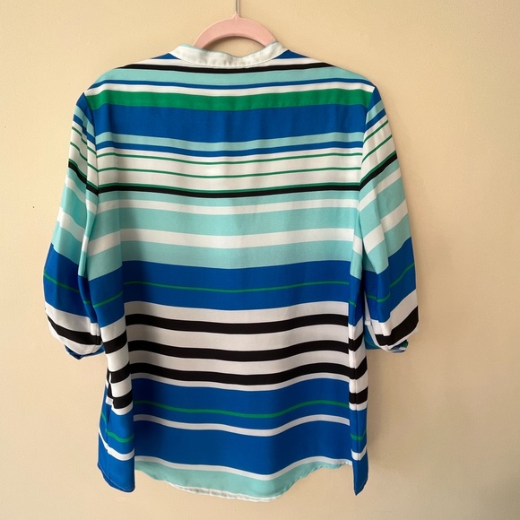 Calvin Klein Striped Blouse Size Large - Picture 2 of 6